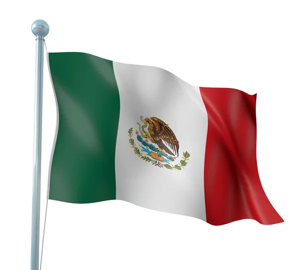 México Bandeira Detalhe Render — Fotografia de Stock