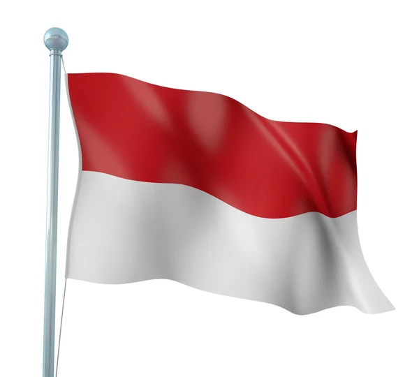 Indonesien flagga detalj återge — Stockfoto