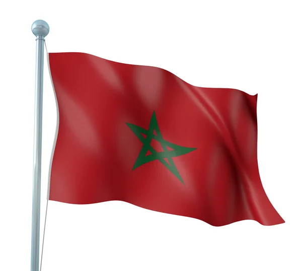 Dettaglio bandiera marocchina Render — Foto Stock