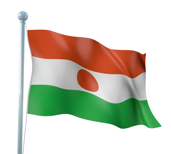 Vykreslení detailu vlajka Nigeru — Stock fotografie