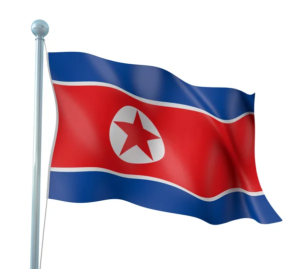 North Korea Flag Detail Render — Stock Photo, Image