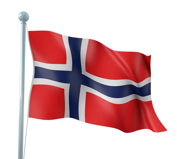挪威国旗细节呈现 — 图库照片