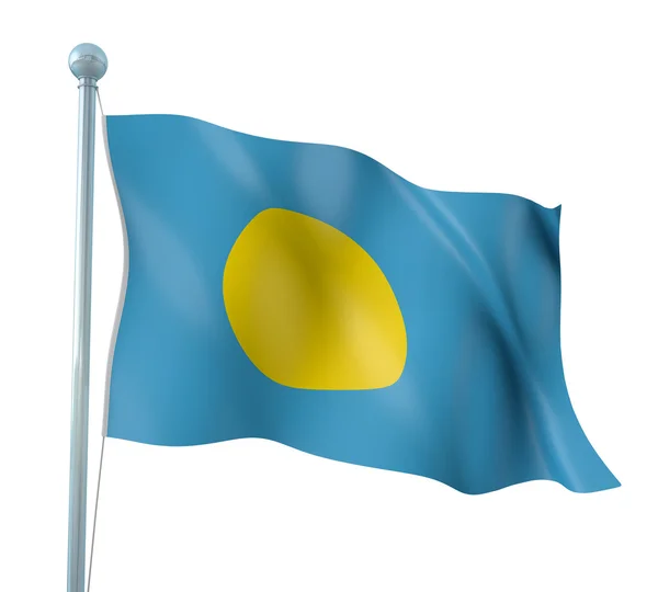 Palau Flag Detail Render — Stock Photo, Image