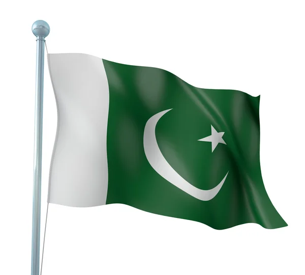 Bandera de Pakistán Detalle Render — Foto de Stock