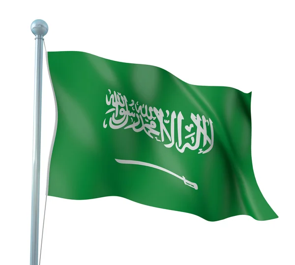 Arábia Saudita Bandeira Detalhe Render — Fotografia de Stock