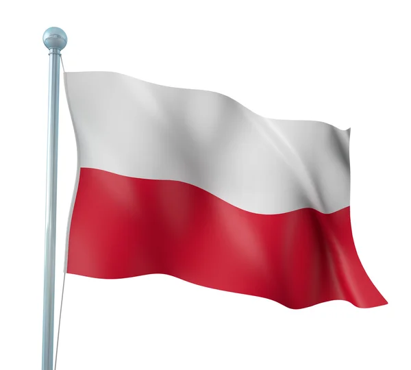 Polska flaga szczegółów renderowania — Zdjęcie stockowe