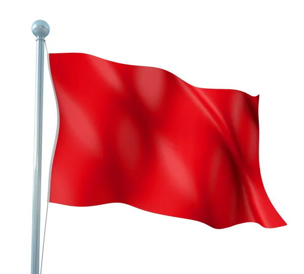 Bandera roja detalle Render — Foto de Stock