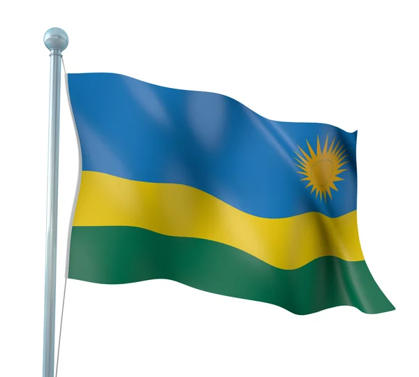Ruanda Bandeira Detalhe Render — Fotografia de Stock