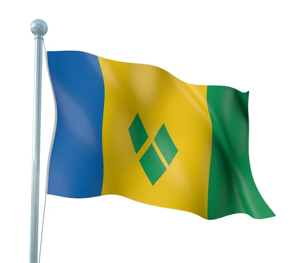 Saint Vincent and the Grenadines Flag Detail Render — Stock Photo, Image