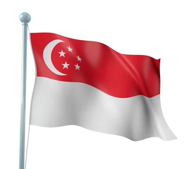 新加坡国旗细节呈现 — 图库照片