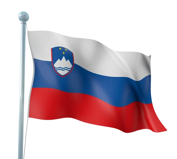 Eslovénia Bandeira Detalhe Render — Fotografia de Stock
