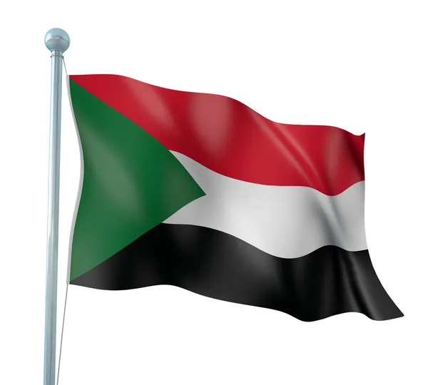 Soedan vlag detail renderen — Stockfoto