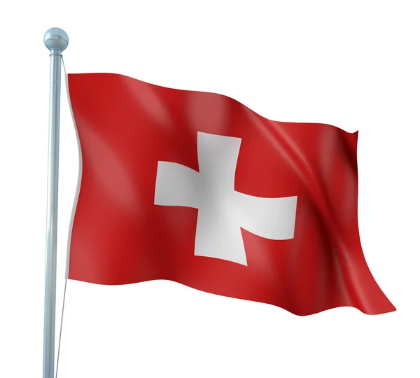 スイス連邦共和国のフラグの詳細を表示します。 — ストック写真