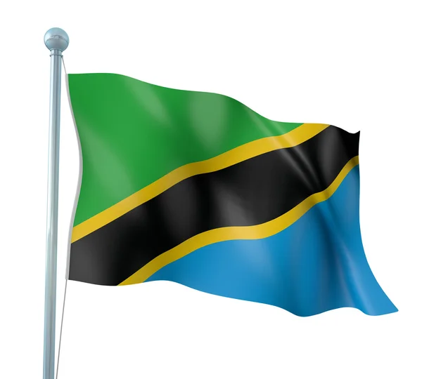 Tanzánia zászló részletesen Render — Stock Fotó
