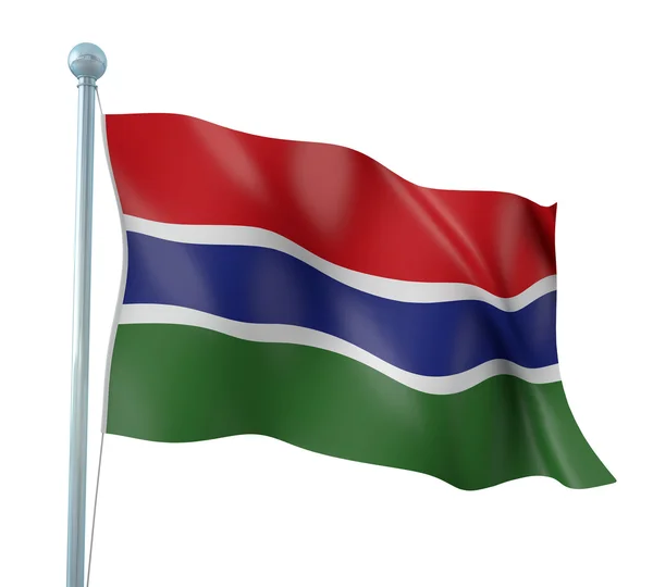 Gambijská vlajka detail vykreslení — Stock fotografie