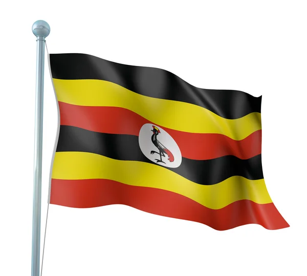 Detalhes da bandeira de Uganda Render — Fotografia de Stock