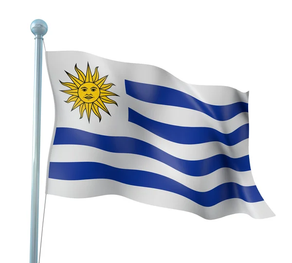 Dettaglio bandiera Uruguay Render — Foto Stock