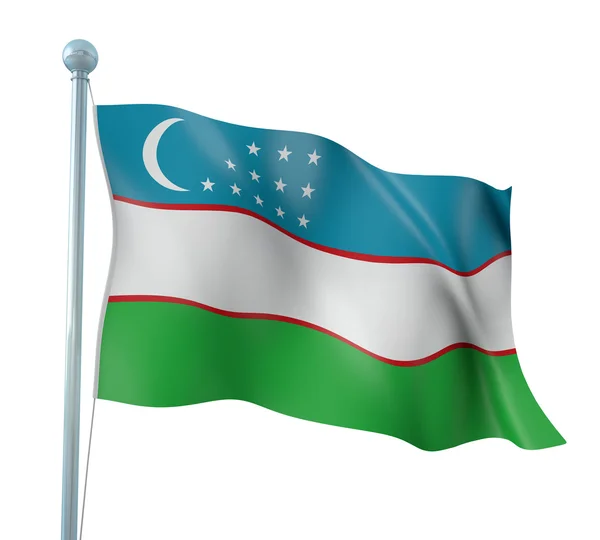 ウズベキスタンのフラグの詳細を表示します。 — ストック写真