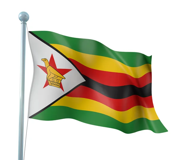 Zimbabwe zászló részletesen Render — Stock Fotó