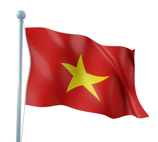 Vietnam flagga detalj återge — Stockfoto