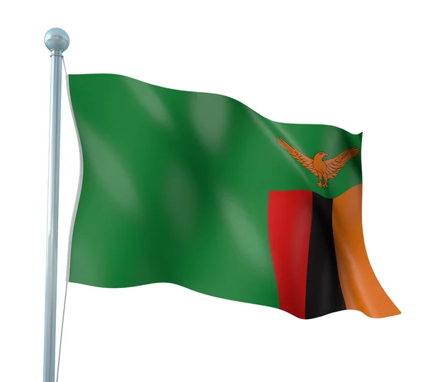Detal flaga Zambii renderowania — Zdjęcie stockowe