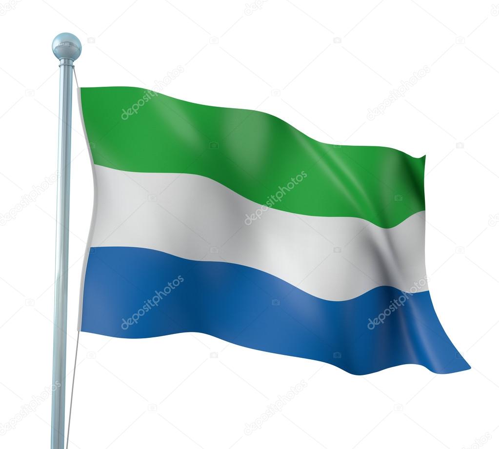 Sierra Leone Flag Detail Render
