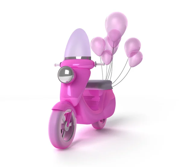 Scooter con palloncini — Foto Stock