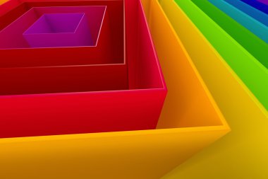 3D renkli kare arka plan