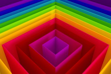 3D renkli kare arka plan