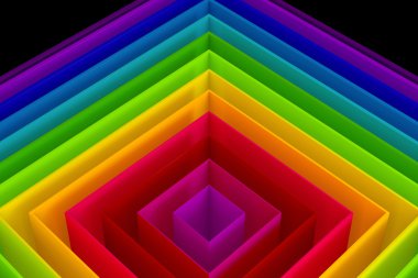 3D renkli kare arka plan