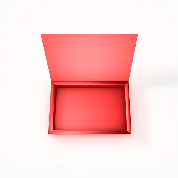 Caixa de chocolate vermelho vazio — Fotografia de Stock