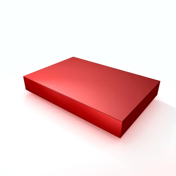 Üres piros csokoládé doboz — Stock Fotó