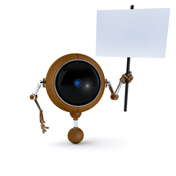 Robot with Board — Stock Photo, Image