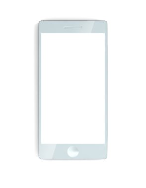 Elektronik telefon aygıtları üzerinde beyaz izole 3D çizimi