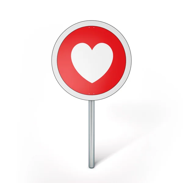 Ilustração Valentine Sinal de tráfego cardíaco — Fotografia de Stock