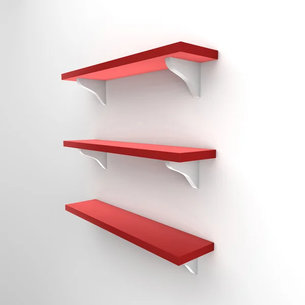 Kırmızı bookshelf — Stok fotoğraf