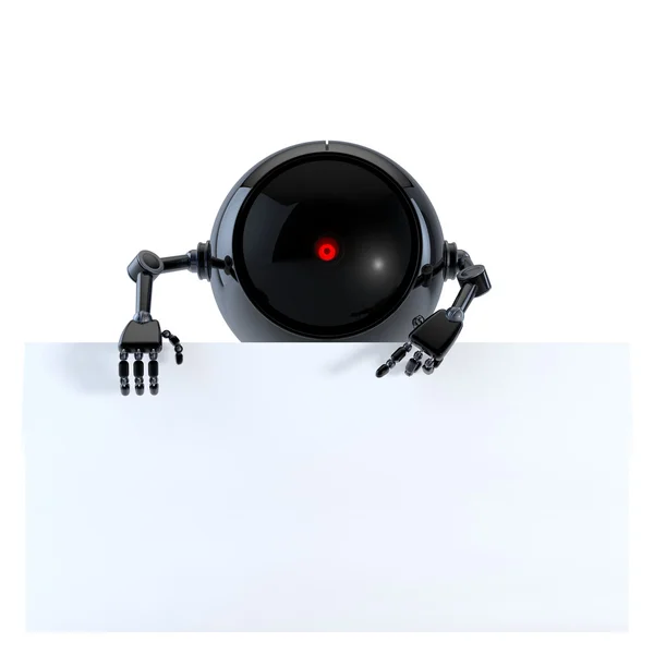 Robot met bord — Stockfoto