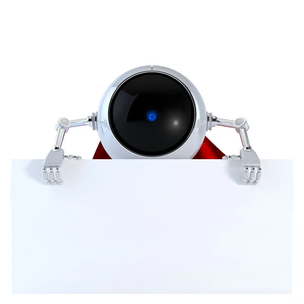 Robot met bord — Stockfoto