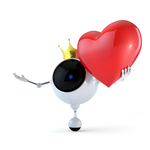Robot a srdce — Stock fotografie