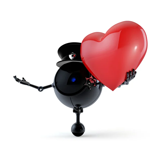 Robô e corações — Fotografia de Stock