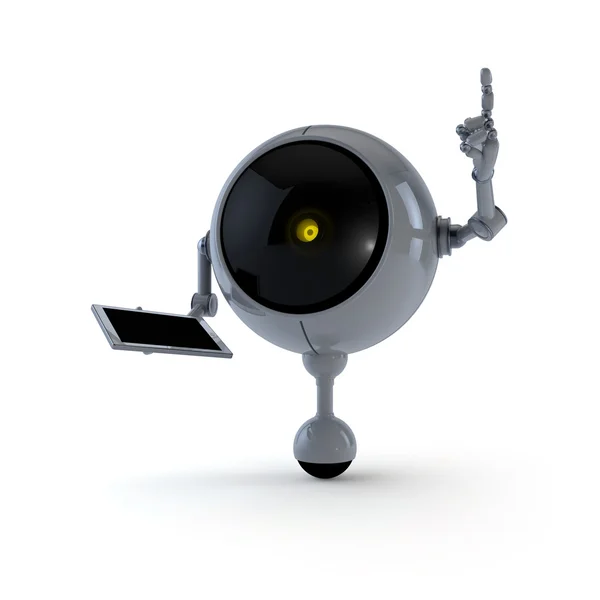 Robot houden smart pad — Stockfoto