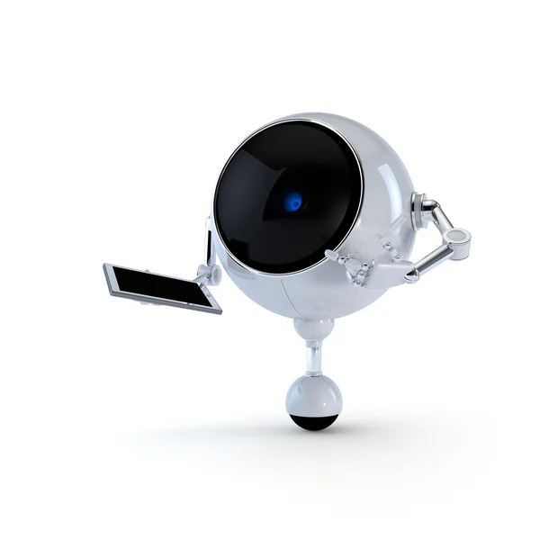 Robot hålla smart pad — Stockfoto