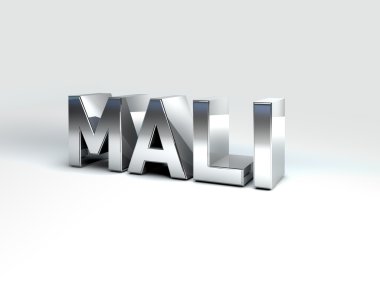 texto 3D país de mali