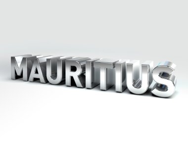 3D ülke metin Mauritius