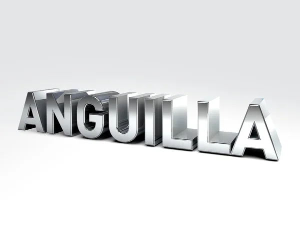 3D tekst kraju Anguilli — Zdjęcie stockowe