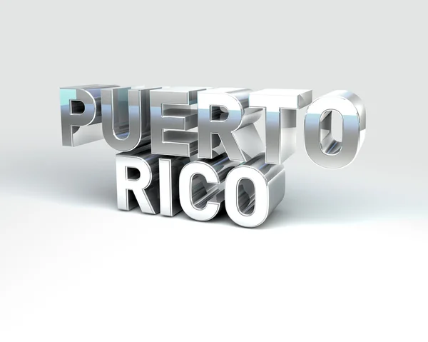 País 3D Texto de PUERTO RICO — Fotografia de Stock