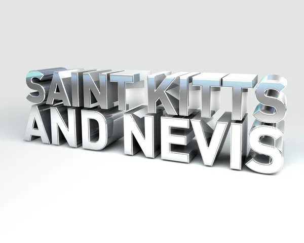 3D-land tekst van saint kitts en nevis — Stockfoto