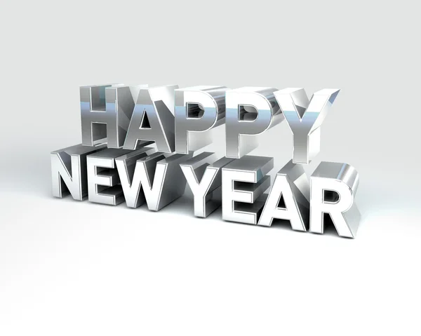 Testo in metallo Felice anno nuovo — Foto Stock