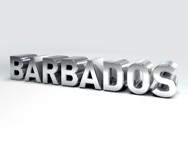 Texto en 3D del país de BARBADOS Imagen de archivo