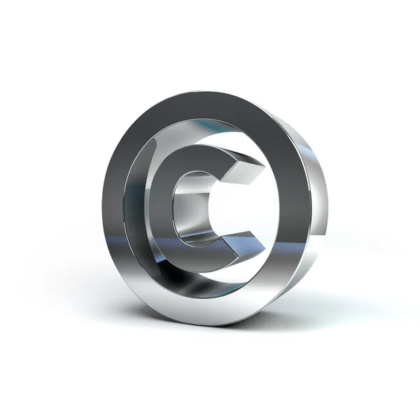 Metallo alfabeto carattere Copyright — Foto Stock